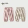Conjunto de 2 piezas de pantalones de verano finos tipo linterna de jacquard, pantalones para bebé Clase A, pantalones largos unisex para niños para exteriores, pantalones a prueba de mosquitos