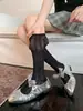 Novas Meias Finas Respiráveis Estilo Miu Estilo Ballet para Mulheres com Babado na Panturrilha Versáteis Novas Meias Femininas Emagrecedoras