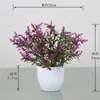 Decoración de Planta Verde Artificial Planta Pequeña en Maceta Flor de Plástico Flor Falsa Juego de Arreglo de Flores Artificiales Decoración de Bonsái Arreglo de Flores para el Hogar Planta en Maceta