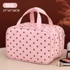 Bolsa de Maquillaje de Lunares de Gran Capacidad Amazon, Almacenamiento con Compartimentos de Tres Capas, Bolsa Portátil Impermeable para Artículos de Tocador de Viaje