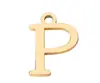 Acero Inoxidable DIY 26 Accesorios de Letras Inglesas A-Z Acero de Titanio Colgante Pequeño con Agujeros Accesorios de Joyería Transfronterizos