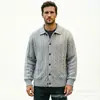 Suéter para Hombre 2026 Nuevo Patrón Trenzado de Moda, Cuello Solapa, Chaqueta Casual Holgada Vintage, Cárdigan de Punto Estilo Coreano para Hombre