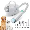 Herramienta de Aseo para Mascotas 7 en 1 Multifuncional Eliminación de Pelo y Succión Máquina Integrada Cortapelos Eléctrico para Mascotas Aspiradora de Succión de Pelo de Gato Perro