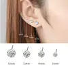Brincos Clássicos de Zircônia com Quatro Garras para Homens, Pequenos Brincos Brilhantes de Diamante, Simples Elegantes, Estilo Versátil, Modernos 3456m