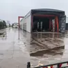 Toldo Eléctrico Grande para Fábrica y Almacén, Refugio Móvil contra la Lluvia con Techo Deslizante Retráctil de Riel Automático