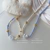 Collar de perlas barrocas de un solo color con ambiente francés para mujer, adornado con bolas doradas, Lingyun, pulsera extraíble cómoda.