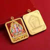 Colgante de los Ocho Santos Patronos Gruesos Xizang Thangka Estilo Étnico de Xizang Aleación Galvanizada Caja Gawu Colgante Thangka