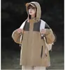 Elegante chaqueta cortavientos para hombre para ciclismo, senderismo y montañismo, abrigo con capucha de otoño, chaqueta exterior para pareja, estilo simple ins