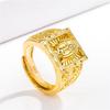 Nuevo Anillo Chapado en Oro para Hombre Estatua de Buda Anillo Chapado en Oro 999 Apertura Cabeza de Buda Carácter de Fortuna de Dinero Anillo de Oro de Simulación