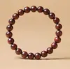 Pulsera de Sándalo Rojo de Hoja Pequeña y Jade Hetian Estilo Montaña Putuo para Hombres y Mujeres, Cuentas de Oración Budistas, Ágata Roja, Pulsera de Madera