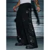 Tamanho europeu [Masculino Transfronteiriço] Jeans preto não elástico masculino de corte solto, novo estilo de rua primavera/verão