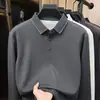Camiseta Masculina Manga Longa 280g Lã Modal Fio Fino 60s Chegada Nova Outono 2026 Camisa Polo Masculina com Lapela