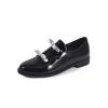 Mei chorou ~ dois tipos de salto alto combinando cores laço sola grossa sapatos da sorte 2025 salto alto grosso bico redondo sapatos de couro feminino