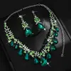 Colar, Brincos, Pulseira de Luxo em Forma de Gota, Conjunto para Noiva, Joias, Conjunto de Joias de Tijolo d'Água Venda por Atacado
