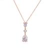 RAKOL Elegante collar largo europeo y americano con exquisito colgante de circonita de gota de agua superbrillante, joyería de boda sencilla para mujer