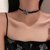 Collar Europeo y Americano Viento Frío Diamante Lazo Estrella Borla Collar Temperamento Alto Sentido Cadena Clavícula Collar Moda Personalidad