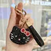 Colgante de Gato Kt con Diamantes Completos de Moda Llavero Creativo con Pedrería Colgante para Bolso de Pareja Accesorio para Llavero de Coche