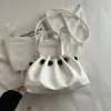 2026 Verano Nuevo Bolso de Hombro Plisado de Moda Versión Coreana Estilo Perezoso Ligero Bolso Cubo para Debajo del Brazo Bolso Cruzado de Gran Capacidad