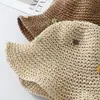 Sombrero de Sol Fresco Estilo Verano, Sombrero de Paja para Mujer, Sombrero Versátil de Verano, Moda Casual Tejido Calado Estilo Coreano Sombrero Transpirable