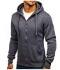 Ventas Directas Transfronterizas de Ebay Cárdigan con Cremallera para Hombre Sudadera Deportiva Casual de Color Sólido con Capucha y Manga Larga Marca de Tendencia Europea y Americana