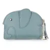 Bolsa para Monedas de Piel de Vaca de Primera Capa para Mujer, Bolso Mini Corto, Llavero de Elefante Japonés Lindo, Ultra Delgado, Bolsa para Monedas, Piel Genuina