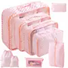Conjunto de Armazenamento para Viagem Amazon Bolsa de Armazenamento para Viagem Conjunto de Oito Peças Bolsa de Armazenamento para Organização de Roupas de Viagem