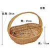 Cesta de picnic ins para exteriores, salida grande de otoño, cesta de almacenamiento de ratán, cesta de mano pastoral de red roja, cesta de compras, cesta de recolección