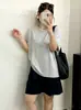 Top Casual Delgado de Cuello Redondo para Mujer Talla Grande, Blusa Holgada, Camiseta de Punto de Manga Corta Verano 2026 para Mujer Talla Grande
