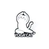 Broche Creativo de Animal de Dibujos Animados Gatito de Yoga Pin de Metal Insignia Linda Casual Accesorio para Mochila Versátil de Moda