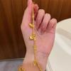 Pulsera de oro de arena de Vietnam, pequeña y gordita, con carácter Fu, pequeña calabaza enroscada, para mujer, lujo ligero, retro, joker, pulsera de discoteca, joyería al por mayor