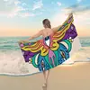 Toalla de playa de microfibra impresa digitalmente, de secado rápido y absorbente, toalla de baño de tamaño grande, chal y tapete para vacaciones en la playa