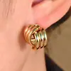 Nuevos Pendientes de Acero Inoxidable con Diseño de Nicho y Acabado de Alta Gama, Estilo Minimalista de Moda y Sencillo, Joyería Dorada al por Mayor
