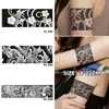 Tatuagens Adesivas de Ervas para Braço Transfronteiriças à Prova d'Água de Longa Duração Espinho Grou Dragão Flor Tatuagens de Braço Incríveis para Homens e Mulheres