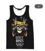 Camiseta sin mangas Rock Band Classic, Camiseta sin mangas Guns N' Roses, Chaleco de tendencia Hip Hop para hombre