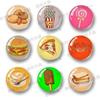 Fábrica Direct fornecimento criativo cartoon diy joias acessórios atacado série de alimentos padrão redondo patch de vidro de cristal