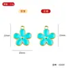 Qk136 Flor Grande de Doble Cara Aleación Joyería Accesorios Flor de Cerezo Flor de Cinco Pétalos Flor Colorida Pendiente Nicho Colgante Colgante
