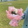 Ramo tejido a mano tulipán girasol flor artificial lana casera material diy bolsa regalo Día de la Madre