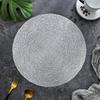 Jogo Americano Redondo de Luxo Leve Vazado Anti-queimadura Isolamento Térmico Tapete de Mesa para Água Hotel Casa Tapete Decorativo para Prato Tapete Antiderrapante para Tigela Atacado