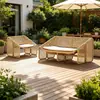 Sofá Trançado de Rattan para Exterior Conjunto de Três Peças para Lazer em Pátio, Varanda Modelo de Cadeira de Rattan Móveis para Sala Modelo, Hotel, Villa, B&B