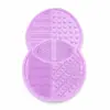Almohadilla de limpieza de silicona de doble círculo con ventosas y múltiples texturas para limpiar brochas de maquillaje, disponible en varios colores, herramienta de belleza transfronteriza