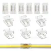 Tira de Luces Cob Conector sin Soldadura Tira de Luces de 2 Cables Conector en L Conector de Cristal para Tira de Luces LED Conexión Recta de 8 mm 10 mm