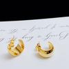 Pendientes Berzaliya Ins Estilo Minimalista de Nicho Forma de C Suaves Aguja de Plata S925 Elegantes Simples Pendientes de Oficina para Mujer