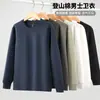 Sudadera Modelo Nuevo 2026 350g Algodón de Montañismo Retazos Hombro Recto Sudadera para Hombre Top de Manga Larga Camiseta Base de Peso Pesado