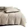 Conjunto de cama de quatro peças em gaze dupla de algodão escovado, capa de edredom 100% algodão, conjunto de lençóis de três peças, lençol com elástico, roupa de cama para dormitórios estudantis