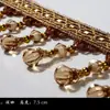 Renda para Cortina Estilo Europeu Franja de Borla com Contas de Cristal Tecido para Cabeçalho de Cortina Decoração de Bainha Contas Acessórios de Casamento