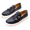 Zapatos para Hombre, Zapatos Casuales de Cuero con Doble Hebilla, Mocasines de Piel Genuina, Tenis Planos para Hombre, Zapatos Versátiles sin Cordones, Antideslizantes, Caña Baja, Ligeros
