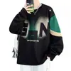Sudadera nueva de cuello redondo 2026, marca de moda estilo Hong Kong, retro americano otoño e invierno, estilo primavera y otoño, sensación de alta gama, manga larga sin capucha