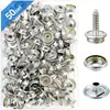 50 suit 15mm tornillo de acero inoxidable hebilla blanca grande enlace fijo lona de plástico lona de tela hebilla de presión metálica hebilla de presión sin costura