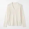 Suéter de Punto con Cuello en V Estilo Old Money para Mujer, Top Base de Lana Ajustado, Nuevo Suéter de Otoño 2026 para Mujer