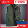 Outono e inverno novo masculino ao ar livre dupla face usar colete forrado de lã multi-bolso casual workwear colete sem mangas casaco